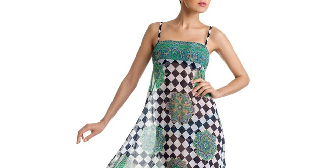 Dámská vzorovaná barevná sukně-šaty Charmante