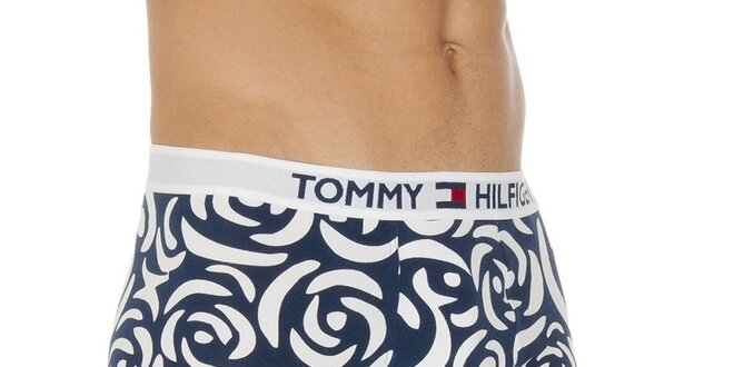 Pánské modro-bílé vzorované boxerky Tommy Hilfiger