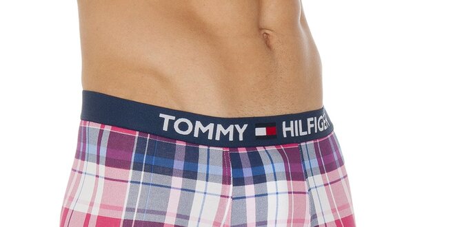 Pánské modro-červené kárované boxerky Tommy Hilfiger