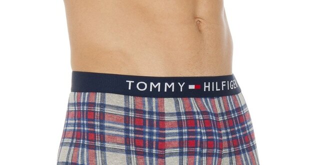 Pánské šedé kárované boxerky Tommy Hilfiger