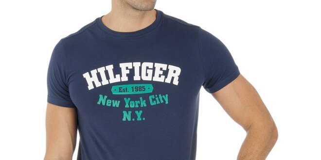Pánské modré tričko s nápisem Tommy Hilfiger