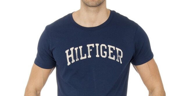 Pánské tmavě modré tričko s nápisem Tommy Hilfiger