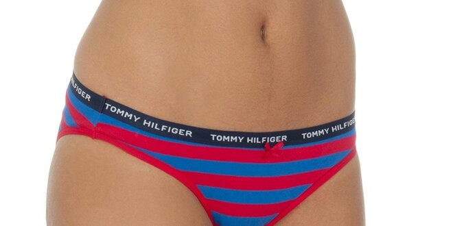 Dámské červeno-modré pruhované kalhotky Tommy Hilfiger