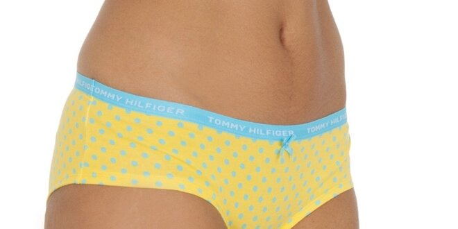 Dámské žluto-modré puntíkaté kalhotky Tommy Hilfiger