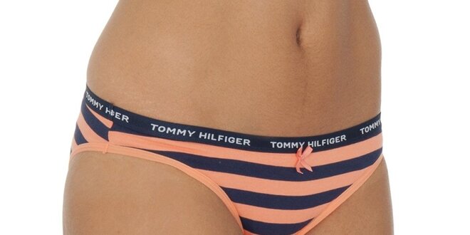Dámské oranžovo-modré pruhované kalhotky Tommy Hilfiger