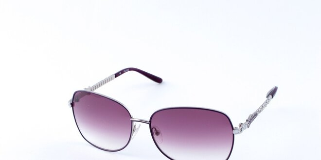 Dámské fialovo-stříbrné sluneční brýle Guess