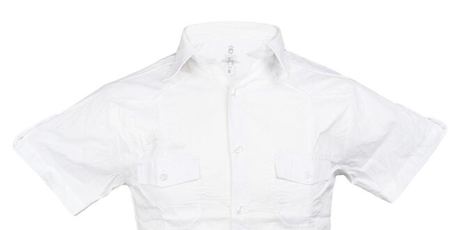 Pánská bílá košile s krátkým rukávem Authority