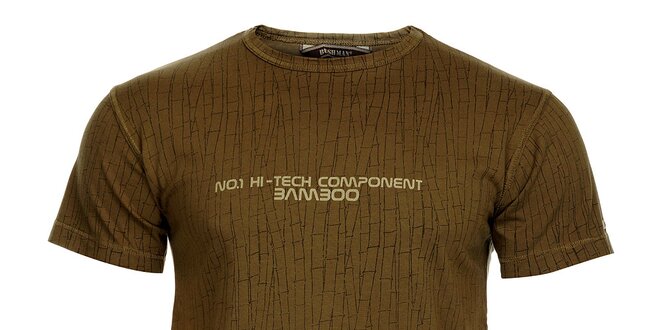 Pánské hnědozelené tričko Bushman s motivem bambusu