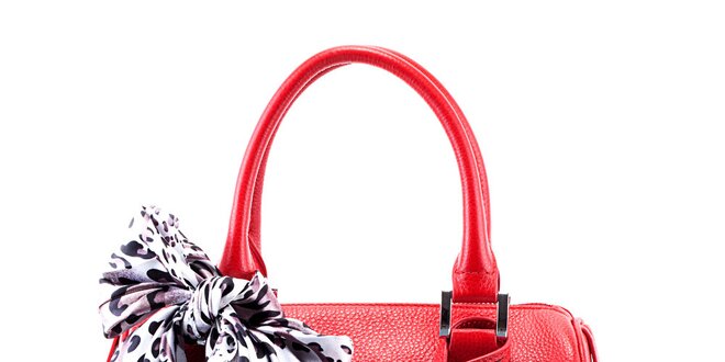 Dámská červená kožená kabelka Belle & Bloom