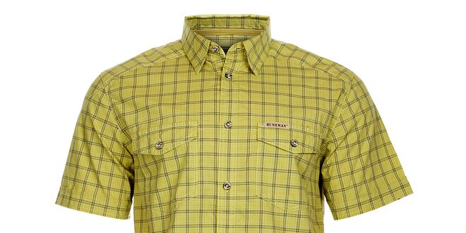 Pánská žluto-šedá kostkovaná košile Bushman