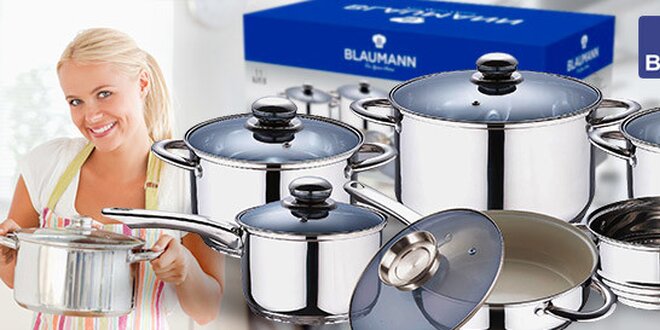 Velká sada nerezového nádobí Blaumann