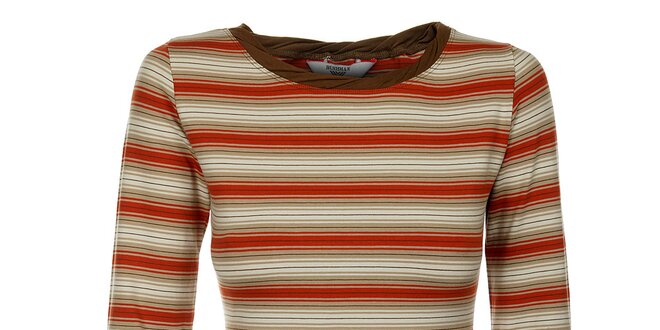 Dámské béžovo-oranžové proužkované tričko Bushman