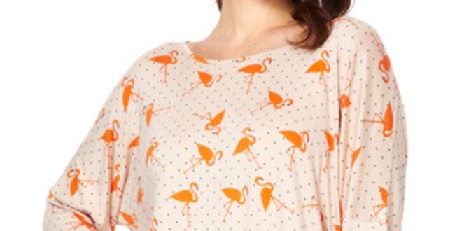 Dámské tričko s oranžovými plameňáky Miss Jolie