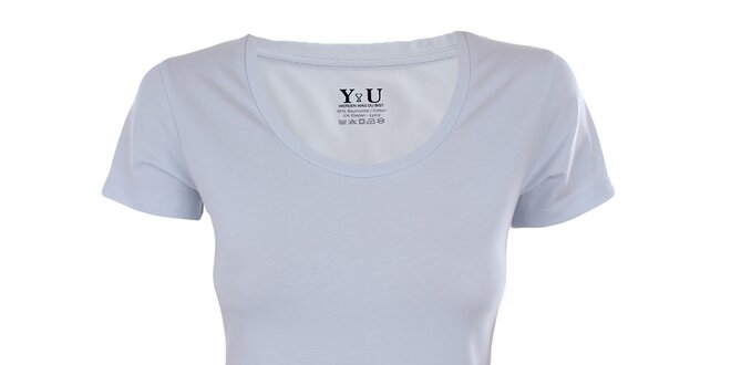 Dámské světle modré tričko s krátkým rukávem YU Feelwear