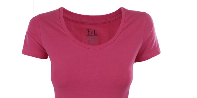 Dámské růžové tričko s krátkým rukávem YU Feelwear