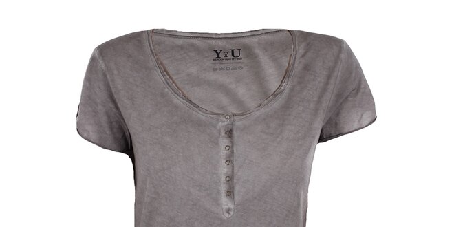 Dámské hnědošedé tričko YU Feelwear