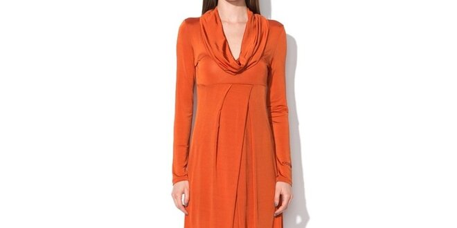 Dámské tmavě oranžové šaty Roccobarocco