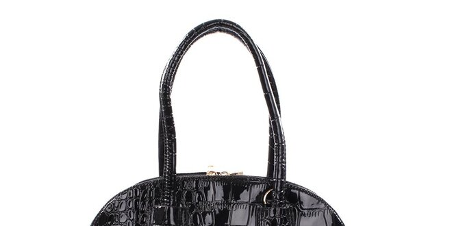 Dámská lakovaná kabelka v černé barvě Mercucio