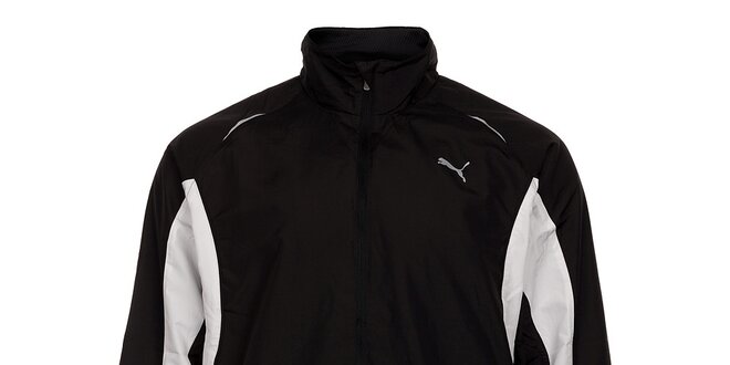 Pánská černá sportovní bunda Puma s bílými detaily