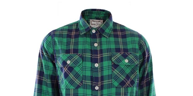 Pánská zeleně kostkovaná košile Goodyear