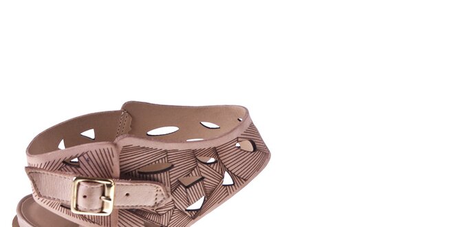 Dámské starorůžové sandálky s ozdobnou perforací Via Uno
