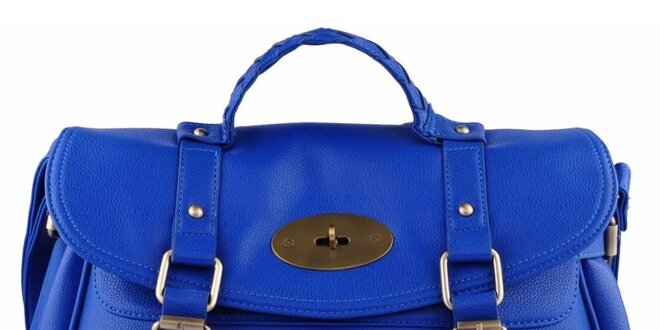 Dámská modrá kabelka s přezkami a zámečkem Nubiz