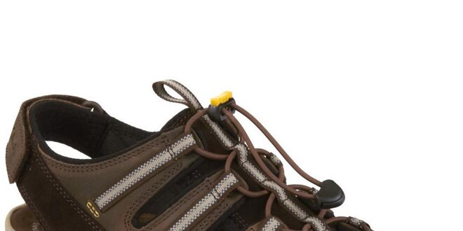 Pánské hnědé kožené sandály s plnou špičkou Clarks