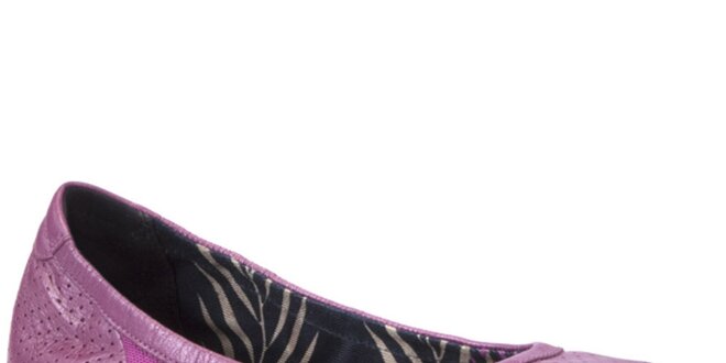 Dámské fialové balerínky se vzorovanou stélkou Clarks