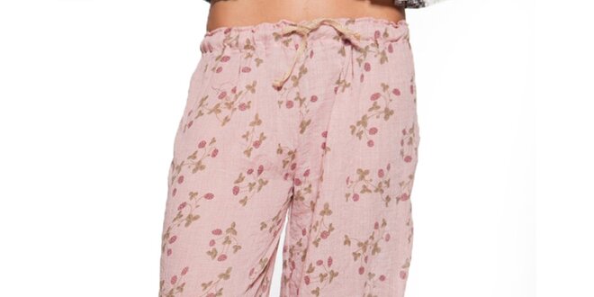 Dámské světle růžové volné kalhoty Ian Mosh