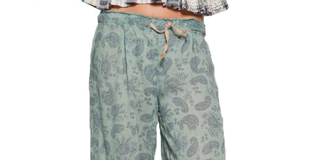 Dámské zelené vzorované kalhoty Ian Mosh