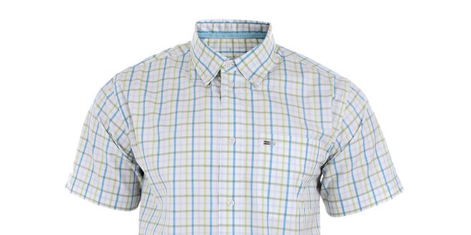 Pánská bílá košile s modro-zeleným kostkováním Northland Professional