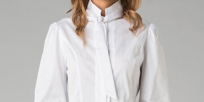 Bílá dámská košile s mašlí Twist