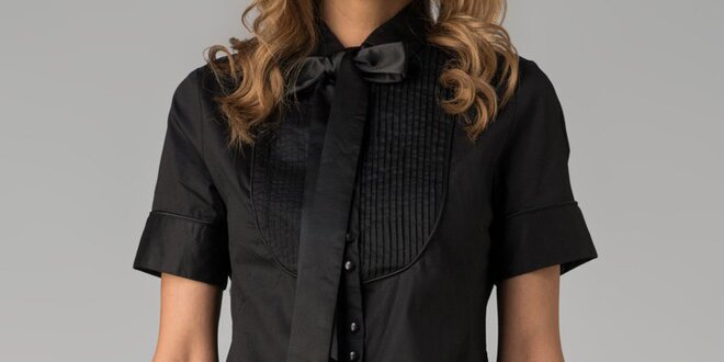 Černá dámská košile s krátkým rukávem Twist