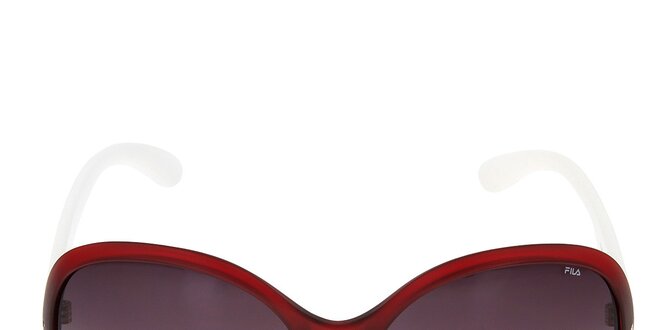 Dámské červené sluneční brýle s bílými stranicemi Fila