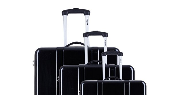 Set tří černých cestovních kufrů Renoma