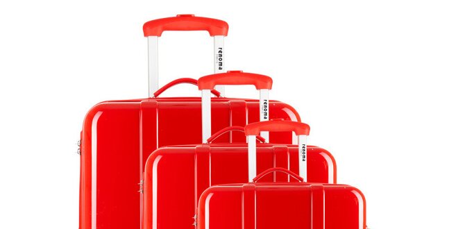 Set tří červených cestovních kufrů Renoma