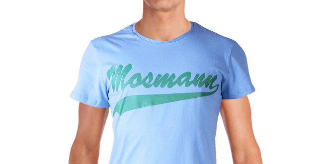 Pánské světle modré tričko s potiskem Mosmann