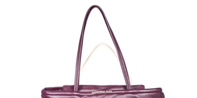 Dámská fialovo-smetanová kabelka s reliéfem Mandarina Duck