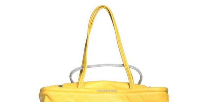 Dámská žluto-stříbrná kabelka s reliéfem Mandarina Duck
