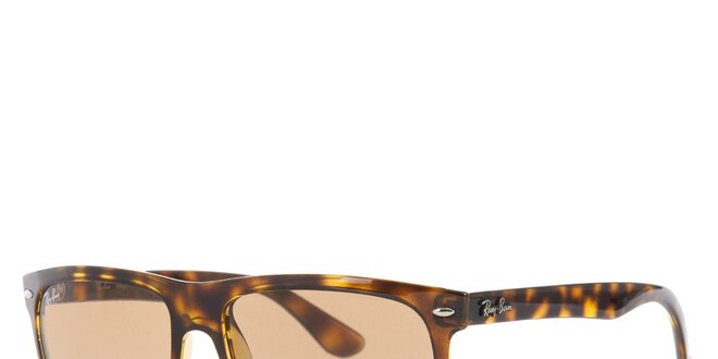 Pánské hnědě žíhané sluneční brýle s gradientním efektem Ray-Ban
