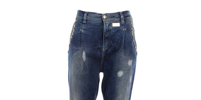 Dámské džíny s šisováním a oděrkami MET