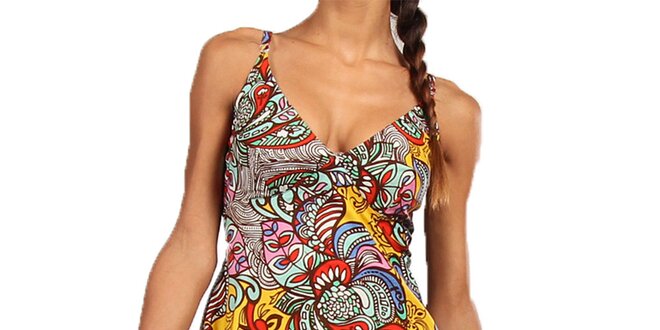 Dámské barevné šaty s kanýrovou sukní Aller Simplement