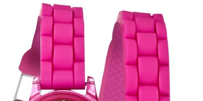 Dámské růžové náramkové hodinky Guess