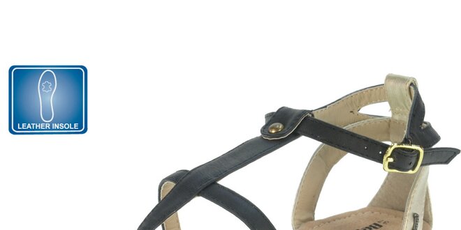 Dámské černé sandály s koženou stélkou Beppi