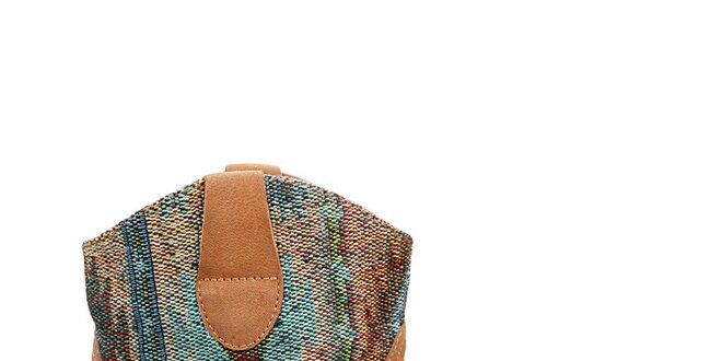 Dámské velbloudí kozačky s barevným textilním detailem Steve Madden