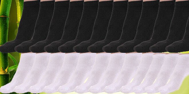 12 párů pánských nebo dámských kotníčkových ponožek z bambusového vlákna!