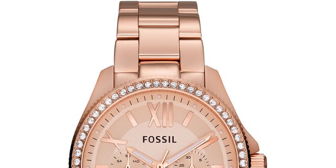 Dámské ocelové hodinky v barvě růžového zlata Fossil