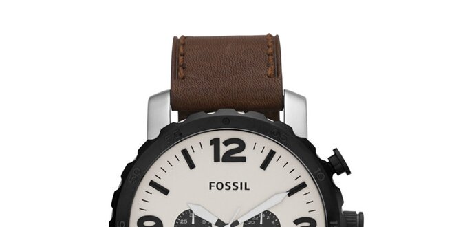 Pánské hodinky s bílým ciferníkem Fossil