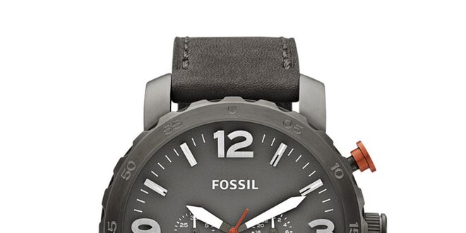 Pánské šedé hodinky s chronografem Fossil