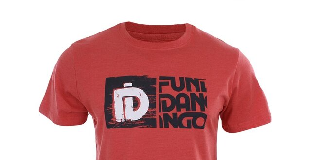 Pánské červené tričko s potiskem a krátkým rukávem Fundango